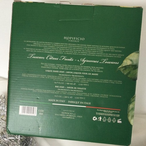SOAP HOPIFICIO LEMON HAND SOAP & LIQUID 500M GIFT BOXED 260G TRIPLE MILLED Italy - Picture 4 of 4