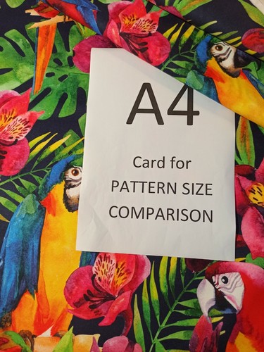 Printed velour velvet upholstery fabric 355gsm Ara Parrots NavyBlack HALF METER - Picture 6 of 12