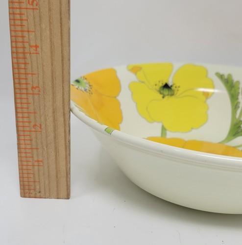 Servizio piatti vintage Metlox Poppy Trail 9" giallo fiori selvatici California 76 - Foto 6 di 10
