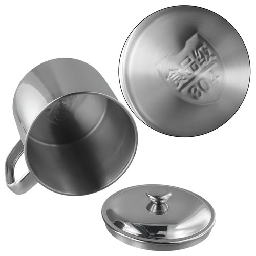 200ml -1100ml Stainless Steel Camping Office Coffee Water Drink Mug Cup With Lid - Picture 4 of 30