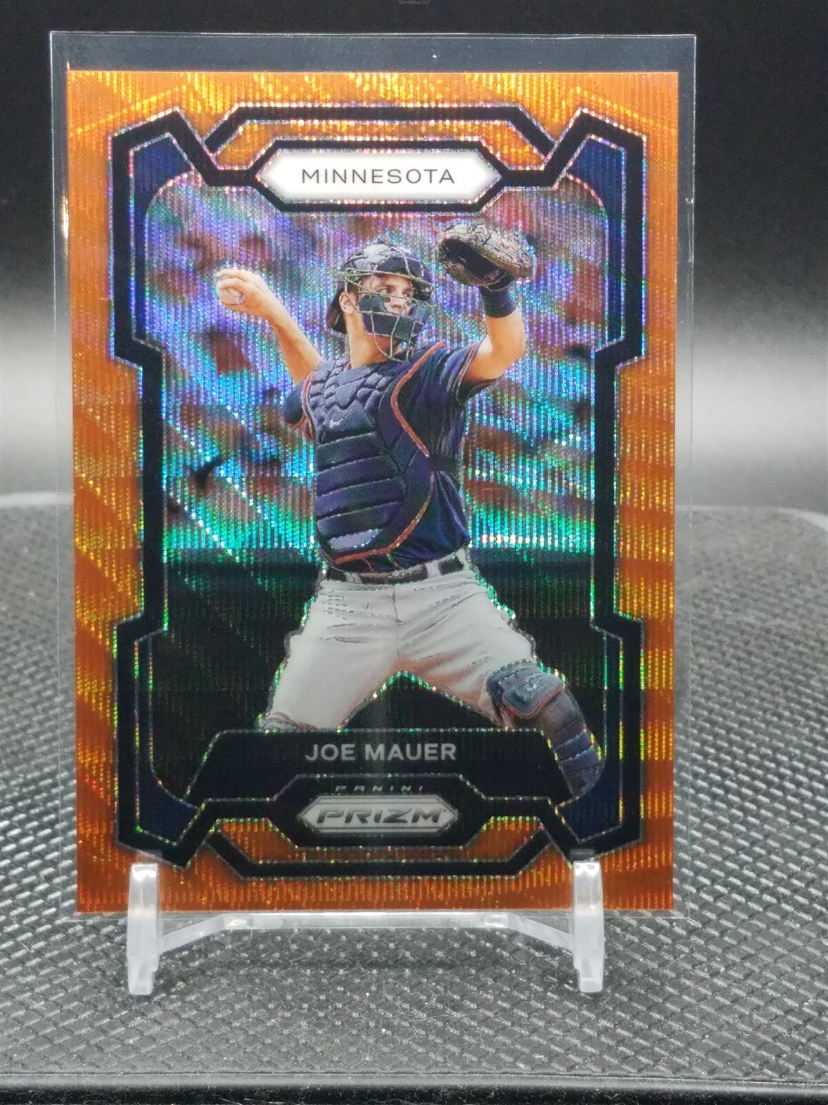 2024 Panini Prizm Joe Mauer Orange Wave Prizm /49 Twins