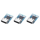 3Pcs USB-C PD 15V DC Fixed Voltage Power Trigger Module,0.7x0.4" 5A Type-C, Blue