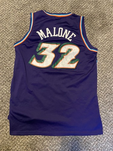Utah Jazz Karl Malone #32 Hardwood Classics Jersey Size  XL Length +2  Purple - Picture 2 of 10