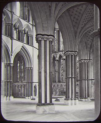 Glas magische Laterne Dia LADY CHAPEL WORCESTER CATHEDRAL UM 1890 FOTO. ENGLAND 