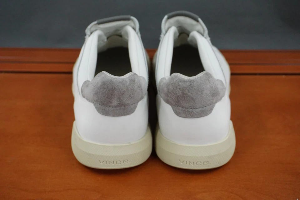 Vince Mixto Para hombres 8.5 Cuero Blanco Parte Superior Baja Con Cordones Informales Moda Tenis Zapato Foto 4 de 4