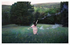 Landscape  art nature trees green smoke long hair Custom Gaming Mat Desk