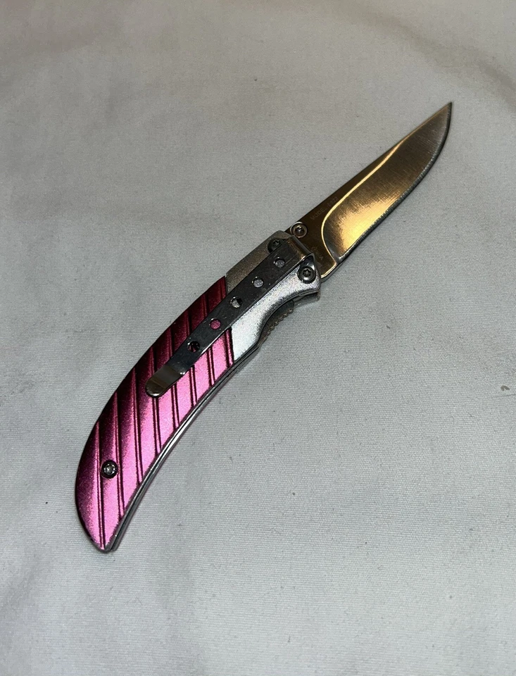 Cuchillo de Bolsillo Plegable Browning Modelo 5622 Prism II Forro Bloqueo Borde Liso Rosa SS Foto 2 de 4