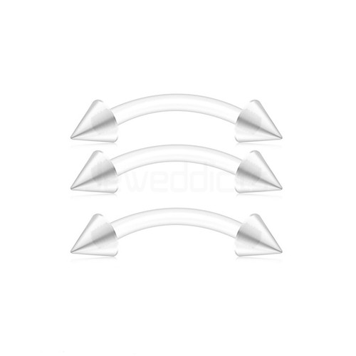 3PCS Clear Lip Stud Ring Piercing Retainer Ear Tongue Belly Bioflex Jewellery - Picture 12 of 34