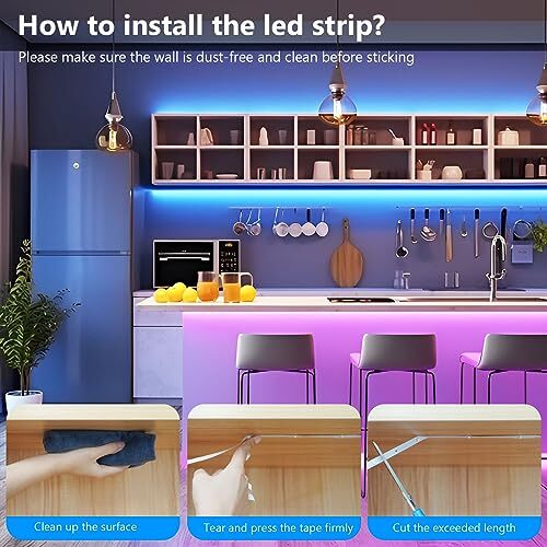 Tira LED 10 Metros, Luces Led Habitacion RGB Bluetooth Adhesivas con Control - Imagen 8 de 12
