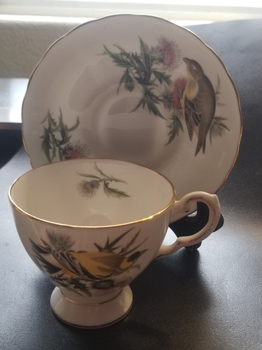 Audubon Finch And Thistle Porzellan Teetasse und Untertasse - Bild 2 von 4
