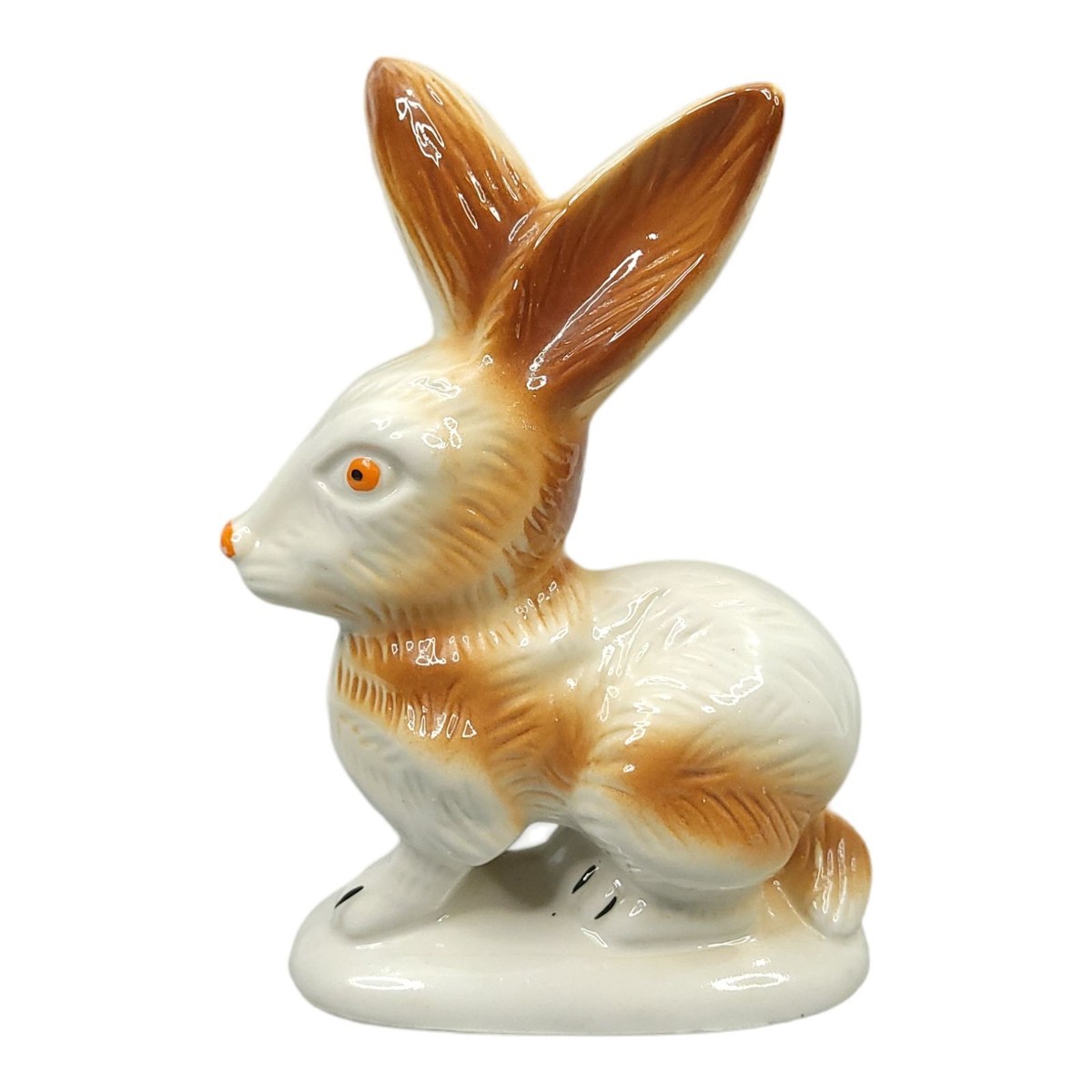 Vintage Wild Rabbit Bunny Hare Figurine Lustreware Made in Brazil