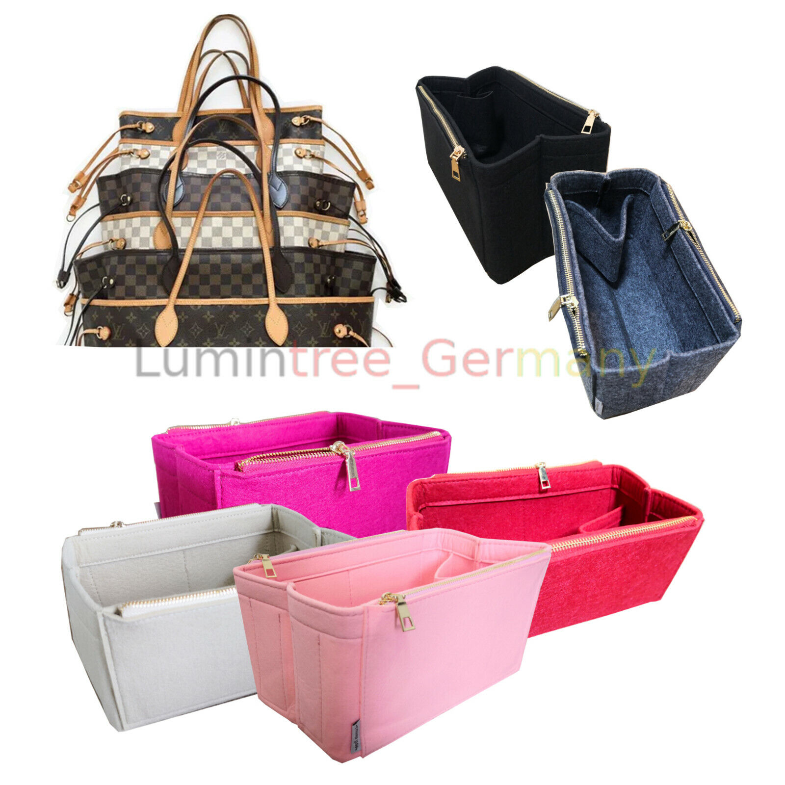 Replacement Handbag Necklace/Chain Strap + Pouch for LV Handbags Felicie, Pochette | eBay
