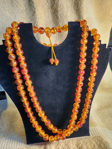Amber beaded necklace 24" - Picture 8 of 9