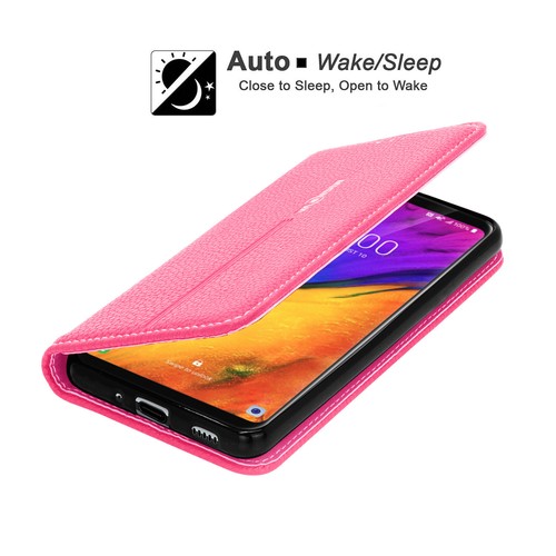 Für LG V30/35 ThinQ Lederhülle mit Ständer + 2 Kartensteckplätze magnetisch geschlossen Abdeckung - Bild 15 von 21