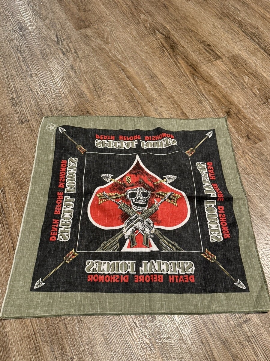 US.ARMY 80's バンダナ ベトナム戦 スカルSPECIALFORCES US.ARMY 80's バンダナ ベトナム戦 スカルSPECIALFORCES US.ARMY