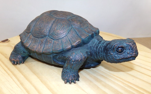 Artline Yard Lawn Figurine Turtle Tortoise 705 Green Copper Color Accents 2001 - 第 1/6 張圖片