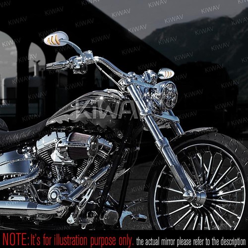 Arrow LED Mirrors Chrome Running Light Indicator For Harley XLX - Picture 3 of 8