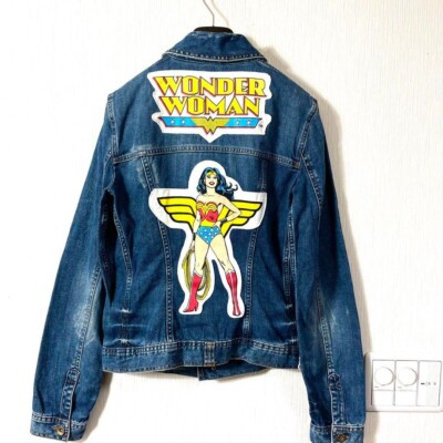 Dolce & Gabbana denim jacket back logo wonder woman print S Cotton