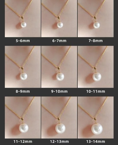 9mm Akoya Seawater Pearl Pendant, 18K Gold Diamond, Horseshoe Choker Chain - Picture 11 of 12