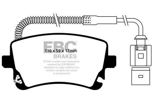 EBC Rear T/Groove Disc & Yellowstuff Pad for Audi S4 B7 4.2 344HP 05>09 - Picture 2 of 4