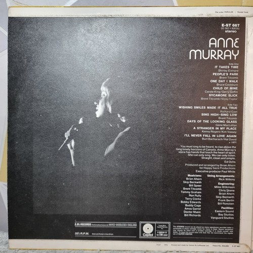 Anne Murray X2 – Self Titled & Songbird 1971 Vinyl 12" LP Capitol Label E-ST-667 - Picture 3 of 7