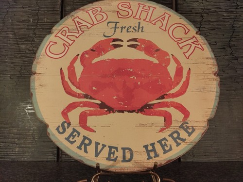 Crab Shack Fresh Crab Served Here Wooden Sign 18" Wall Decor thick pressed wood - Picture 6 of 9