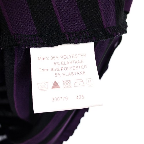 Phase Eight Purple Black Ruffle Stripe Cap Sleeve Semi Sheer Blouse Top- Size 14 - Picture 7 of 19