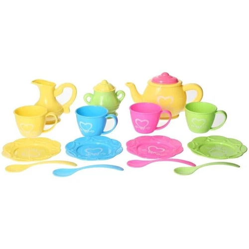 Kids Tea Set A to Z Play Party 3 Years + 13 Piece Playset Tea Pot Milk Jug Cups - Picture 2 of 7