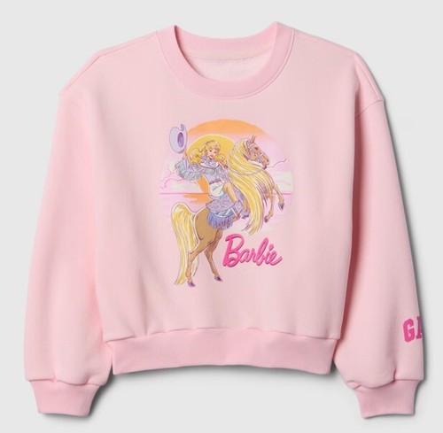 GapKids | Barbie™ Oversized Graphic Sweatshirt Size XL 12 Year Pink NWT - Picture 1 of 2
