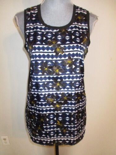 J. Crew Factory FAB! Geometrisch/Blumen Boho Mixed Media Tank Top S