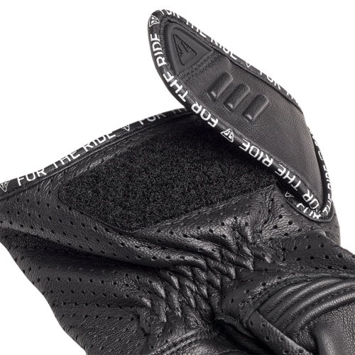 MGVS2201-001 TRIUMPH DREIFACH PERFORIERTER LEDER MOTORRADHANDSCHUH IN SCHWARZ - Bild 3 von 3