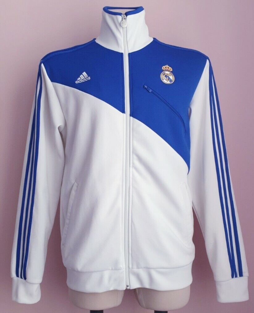 Real Madrid Adidas White/Blue top training Jacket P94288 | eBay Real Madrid Adidas White/Blue top training Jacket P94288 | eBay