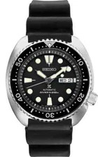 Seiko Prospex  45mm Black Dial Silicone Band Watch SRPE93