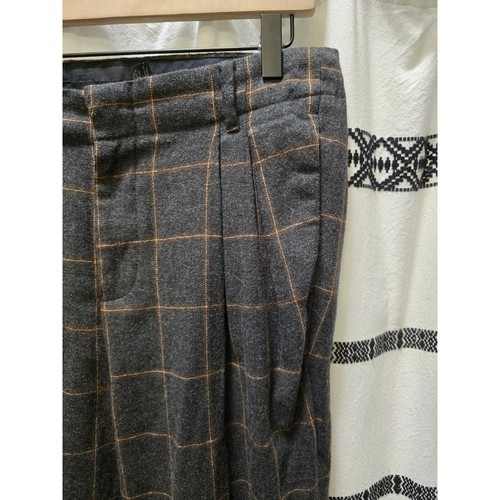 Asos wool blend pleated front square plaid high rise slacks 32"x32" - Picture 4 of 12