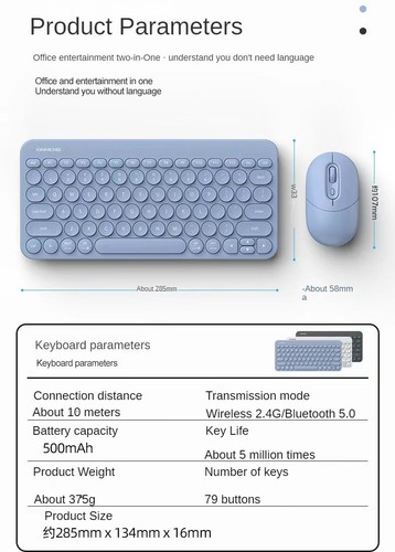 XINMENG Wireless Keyboard Mouse Combo Bluetooth Rechargeable Mini Laptop PC AU - Picture 3 of 14
