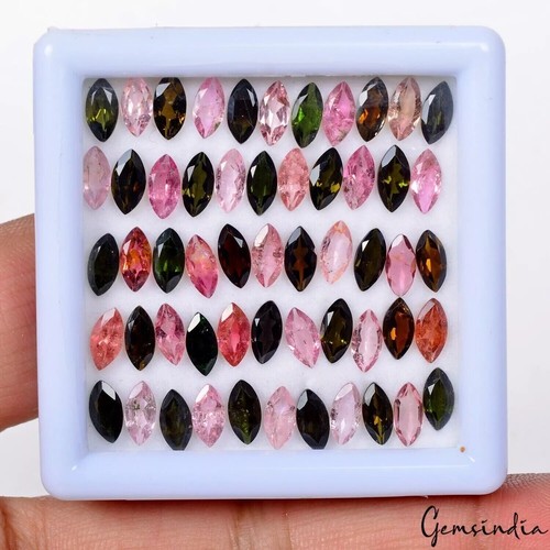 Tormalina Rosa e Verde 7x3mm Naturale 17,10 Ct Marchesa Pietre Preziose Sciolte 55 Pezzi - Foto 2 di 7