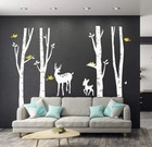 Giant Stunning Birch Tree Forest Deer Big Wall Sticker Decal Nursery Home Decor
