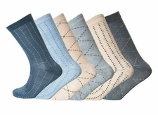 Mens Coloured Design Socks Smart Suit Work Golf Cotton Blend Adults 6-11