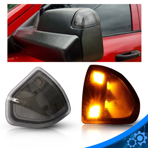 Smoke Lens Amber LED Side Mirror Turn Signal Light For Dodge Ram 1500 2500 3500