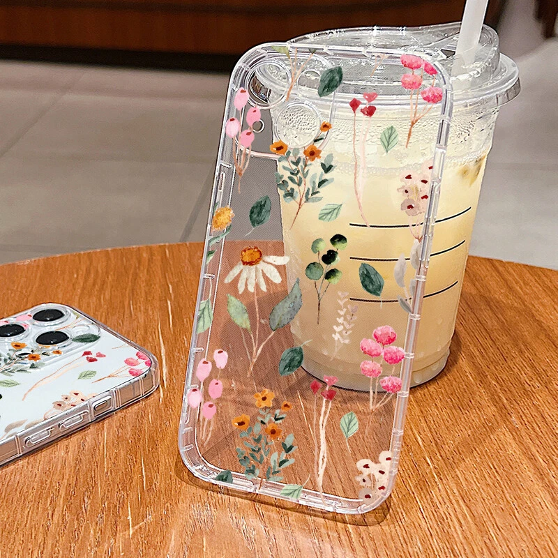 Phone Case For iPhone 15 Pro Max 14 13 12 11 XS 8 7 Flowers Silicone Soft Cover - Image 3 of 4