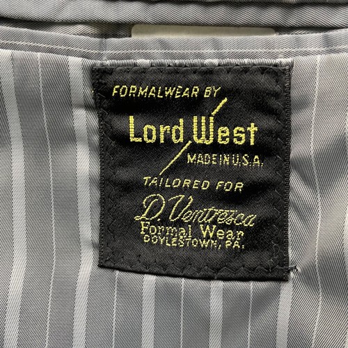 VTG Lord West Men's Satin Lapel Tuxedo/Smoking Jacket Black Stripe • USA • 41R - Picture 5 of 12