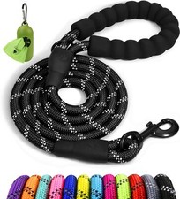 Rope Dog Leash 4 FT with Comfortable Padded Handle Highly Reflective Threads ...
