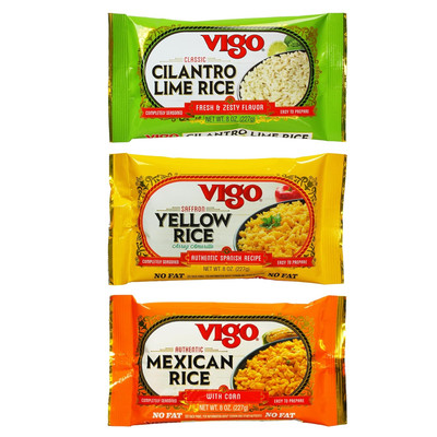 Authentic Rice Variety Pack, Low Fat, 8Oz Pack of 3 (Saffron Yellow Rice, Mexica