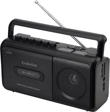 Gelielim Portable Cassette Player Boombox AM/FM Radio Stereo, Casettetape Player