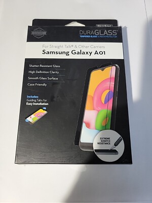 New Samsung Galaxy A01 DURAGLASS TEMPERED GLASS SCREEN PROTECTOR EASY INSTALL 