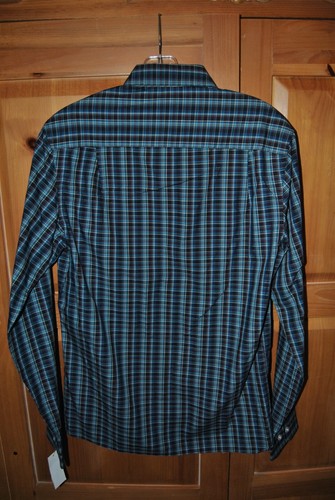 CAMISA DE HOMBRE NUEVA VAN HEUSEN NEVER TUCK A CUADROS BOTÓN DELANTERO. TALLA S/P 14-14,5 - Imagen 5 de 5