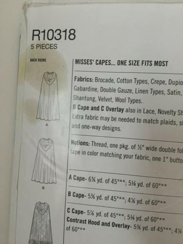 Disfraz Simplicity 8721 Mis Capas Shirley Botsford Medieval Talla Única Sin Cortar - Imagen 4 de 6