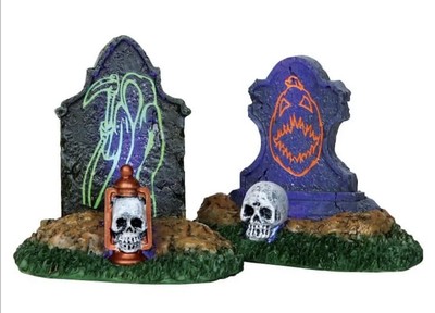 Lemax Tombstones Set Of 5 – Handbemalte Grabsteine Für Halloween-Deko