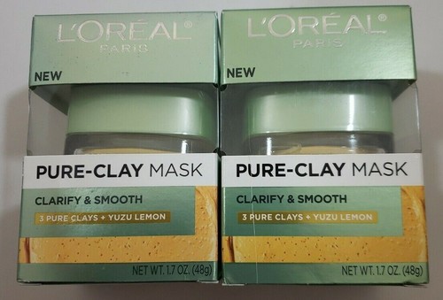 L'Oreal Paris Skincare Pure Clay Mask Clarify and Smooth 1.7 fl. oz.~~Lot of 2~~ - Picture 3 of 8