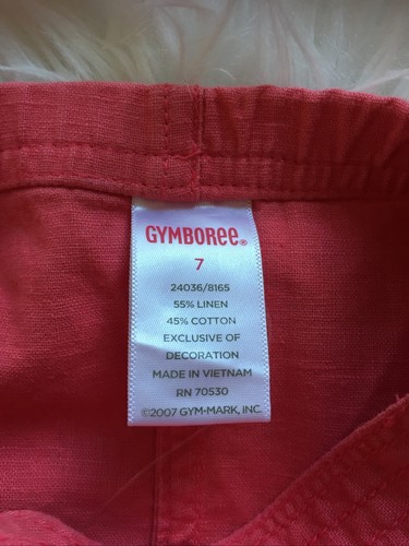 2pc Set Coral Sleeveless Romper/ Sun Hat Gymboree Size 7 - Picture 8 of 9
